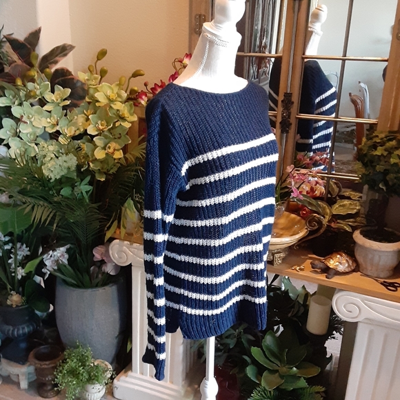 LRL LAUREN JEANS CO Linen Blend Loose Weave Pullover Size Medium - Picture 2 of 10